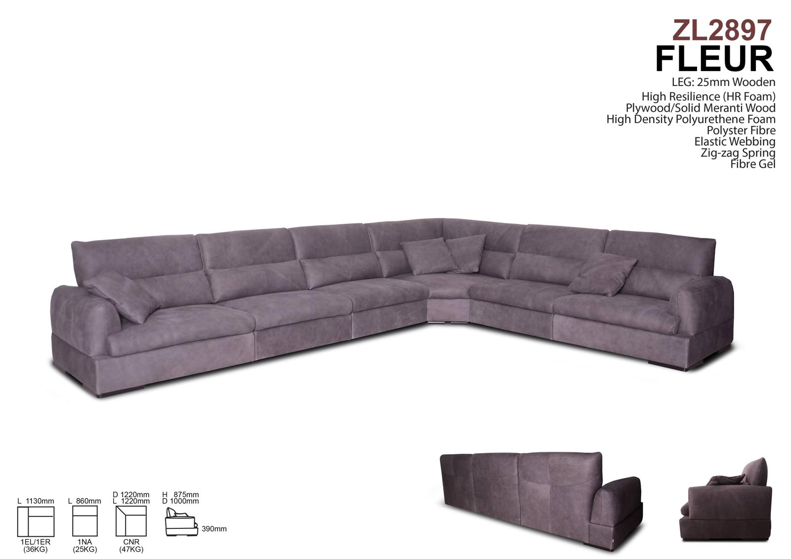 ZOLANO FLEUR ZL2897 sectional sofa product sheet